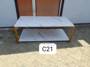 White Executive  Mdf Marble Effect Table