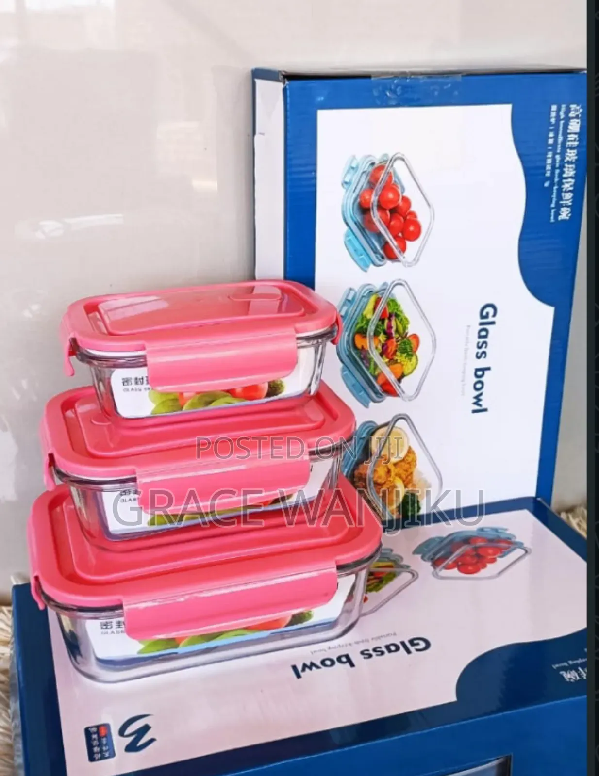 3pcs Glass Storage Containrs