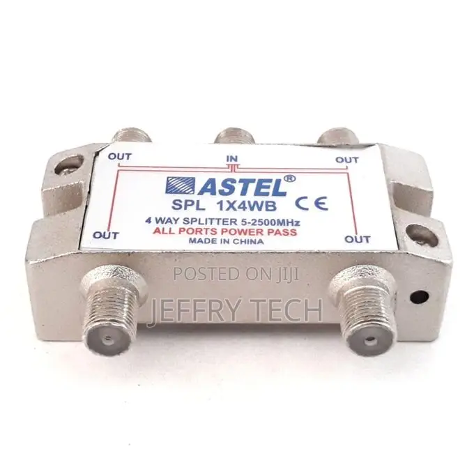 Astel Coaxial Satellite Tv Rf Signal Splitter With 4 Way