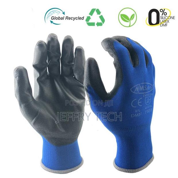 Textured Rubber Industrial Safety Gloves 1pair - main view