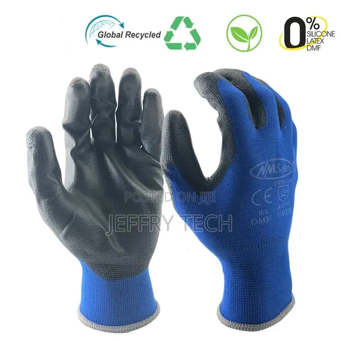 Textured Rubber Industrial Safety Gloves 1pair