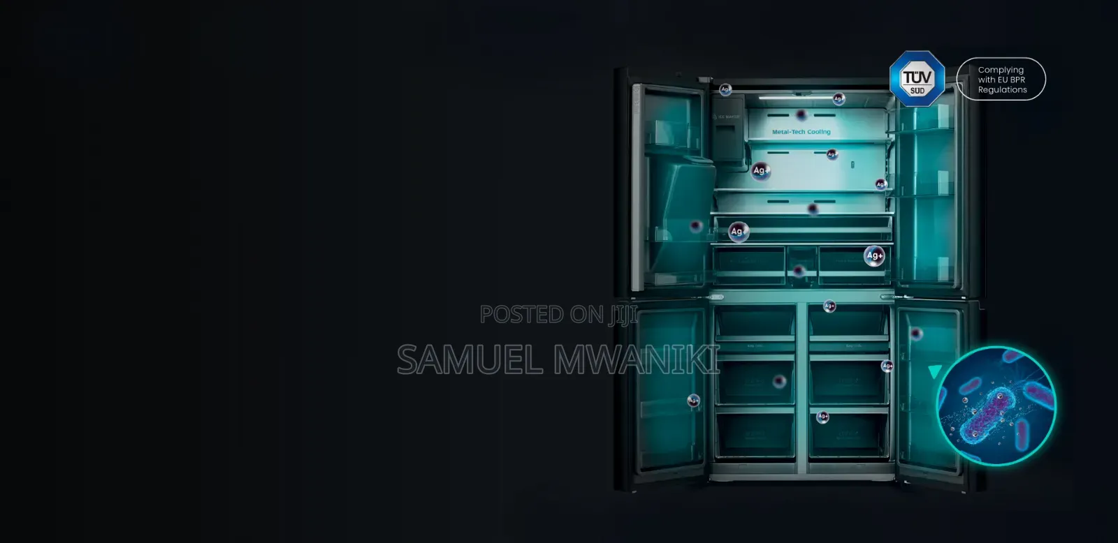 Hisense 470l 4 Door Fridge With Ice Maker Water Dispenser