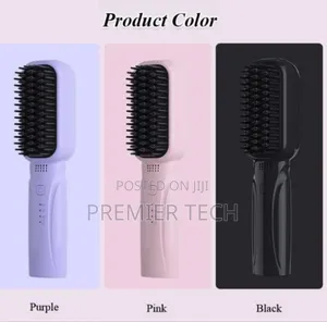 *Rechargeable Portable Cordless Hair Straightener Brush
