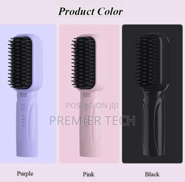 *Rechargeable Portable Cordless Hair Straightener Brush