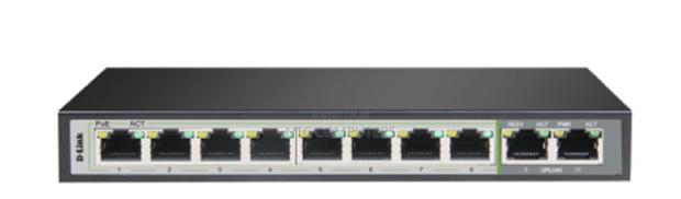 Dlink DGS-F1010p-E 250m 10-Port 1000mbps Switch With 8 Poe