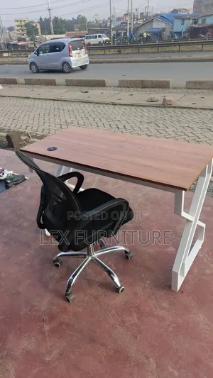 1.2metres Metallic Table Plus Office Chair