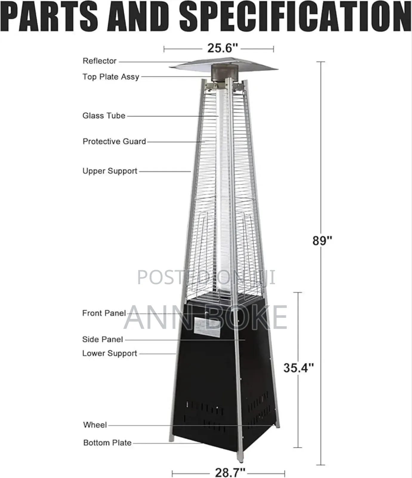 *Black ( Iron) Pyramid Patio Heater At
