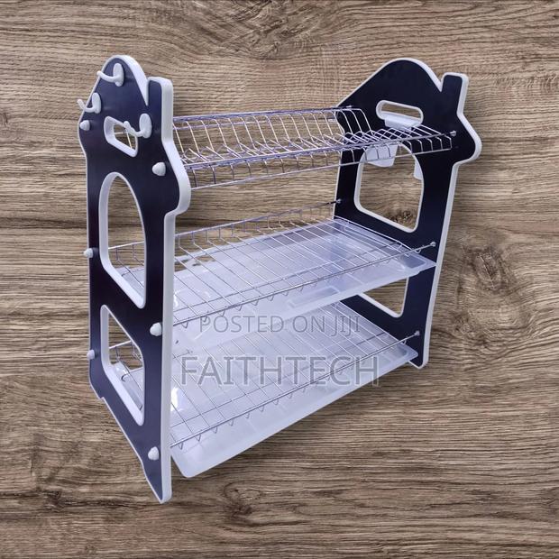 3 Layer Plastic Stainless Dishrack Drainer