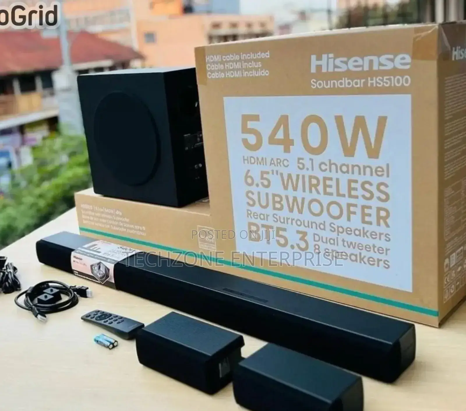 Hisense Hs5100 5.1ch Sound Bar - 540w Wireless Subwoofer