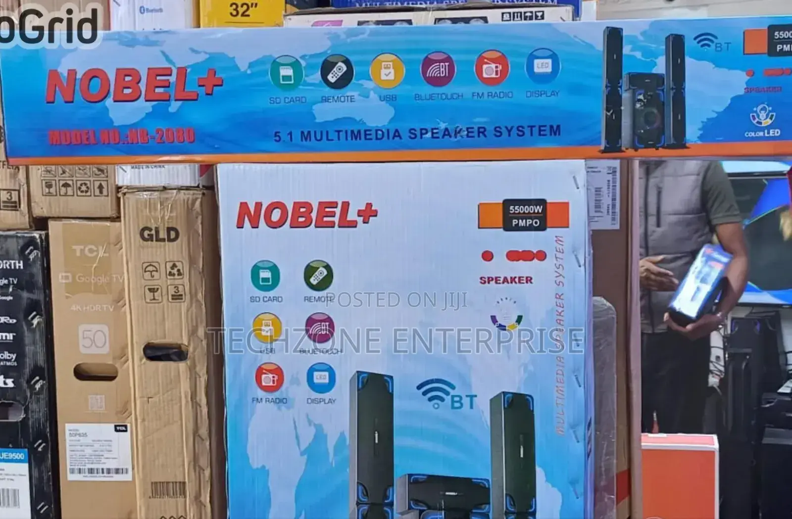 Nobel Nb 2080 Tall Boy Speakers-Bt Hometheare 55000w Pmpo 