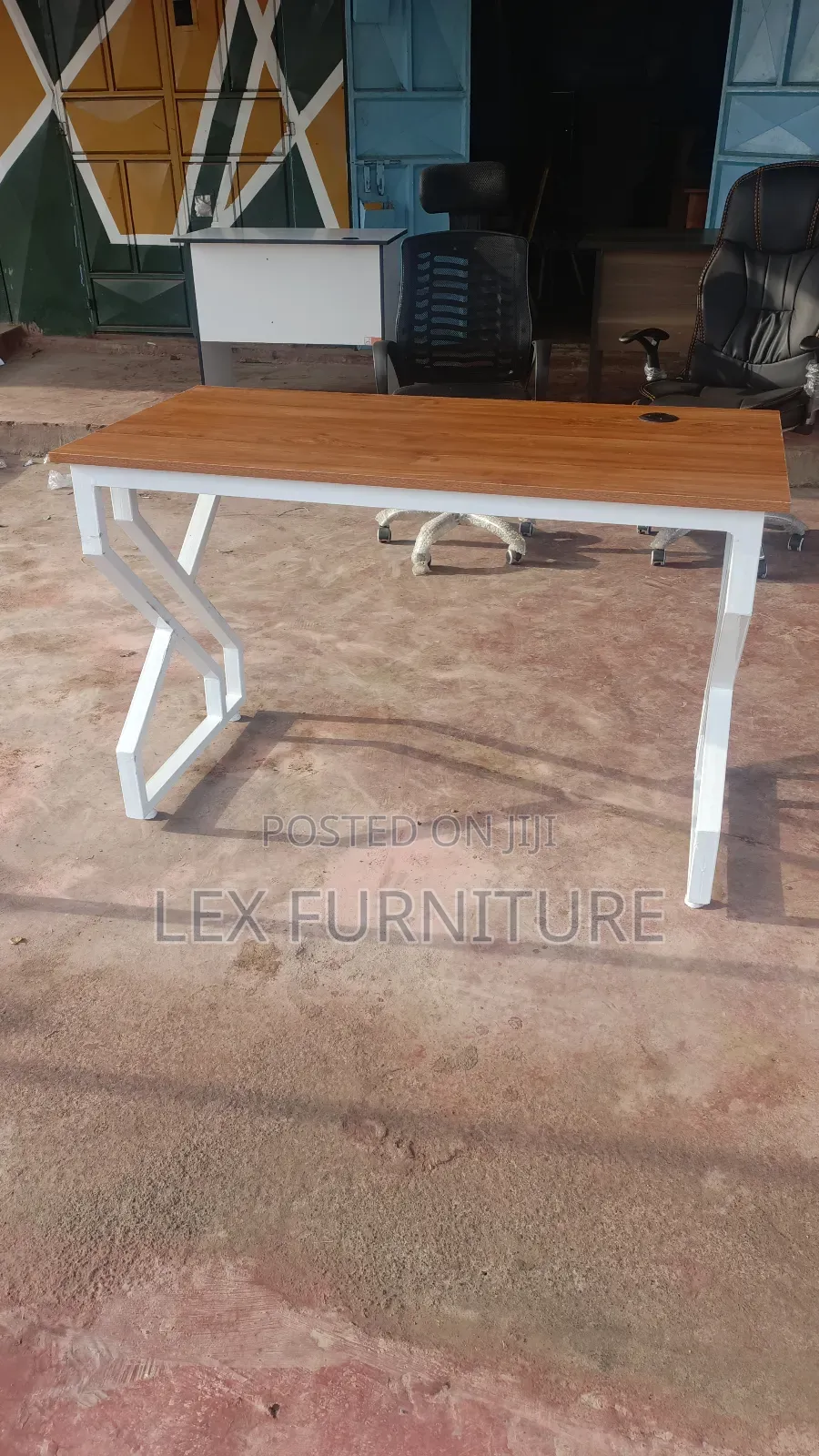 Light Brown White Office Desk 
