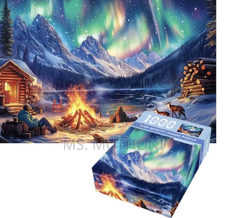 Family Size Aurora Bonfire Jigsaw Puzzle*