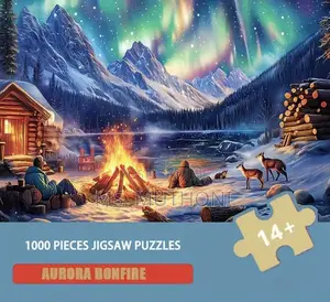 Family Size Aurora Bonfire Jigsaw Puzzle*