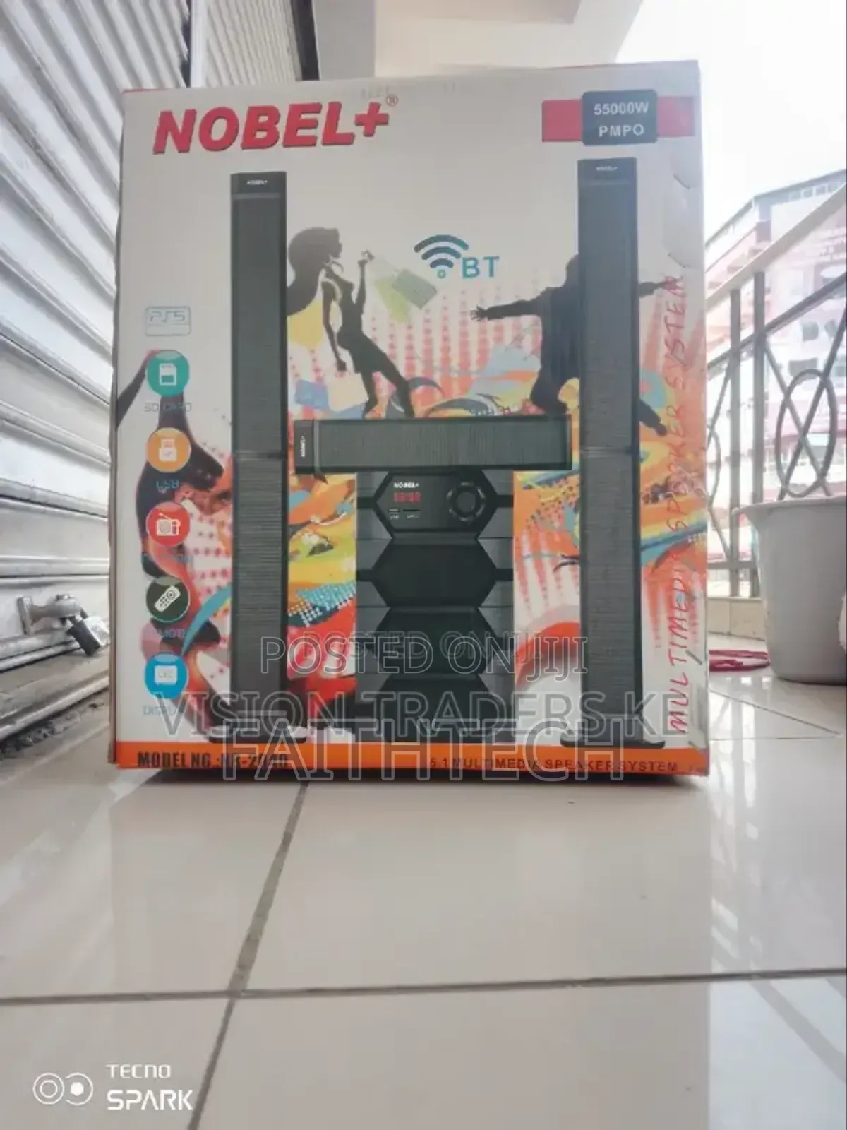 Nobel Tall Boy Speakers-bt Hometheare-55000w Pmpo- Nb 2040
