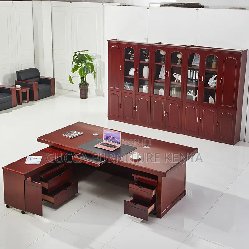 Office Desk: 160cm Executive Desk With Monitor Stand