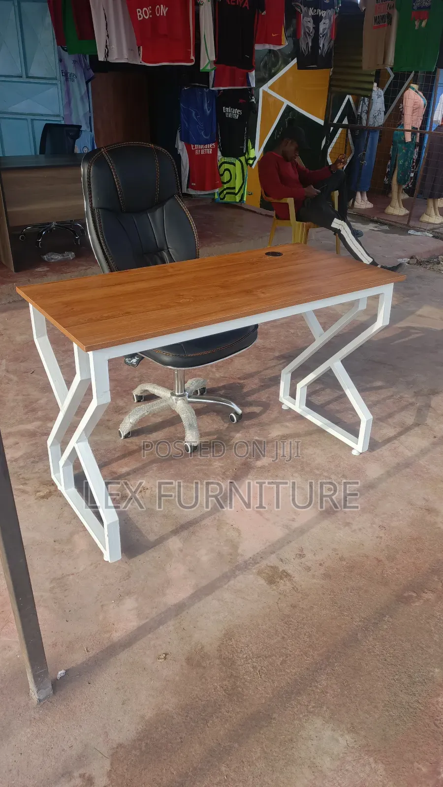 Fabric Seat Office Chair and Office Desk