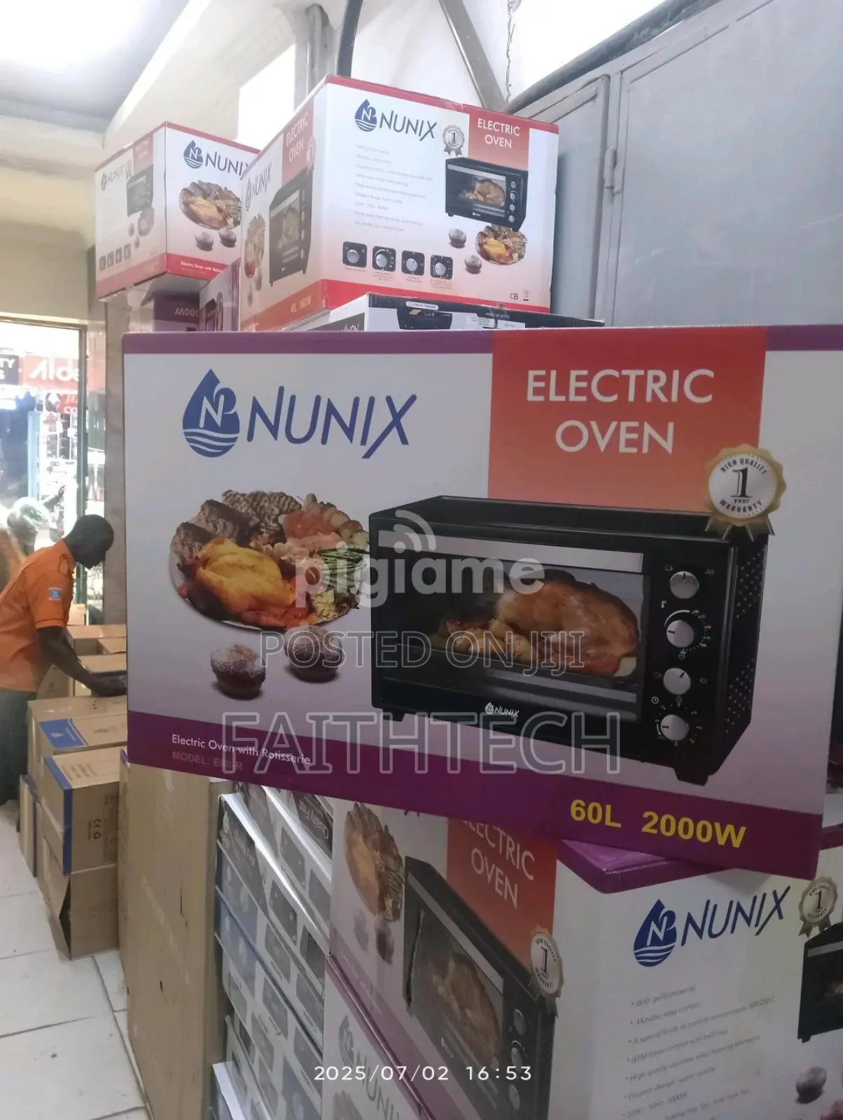 Nunix 4 Knob Settings 60 Litres Electric Rotisserie Oven
