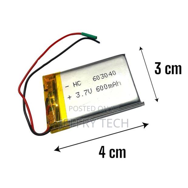 Lithium Battery 3.7v 600mah (2.22wh, 4x3cm)