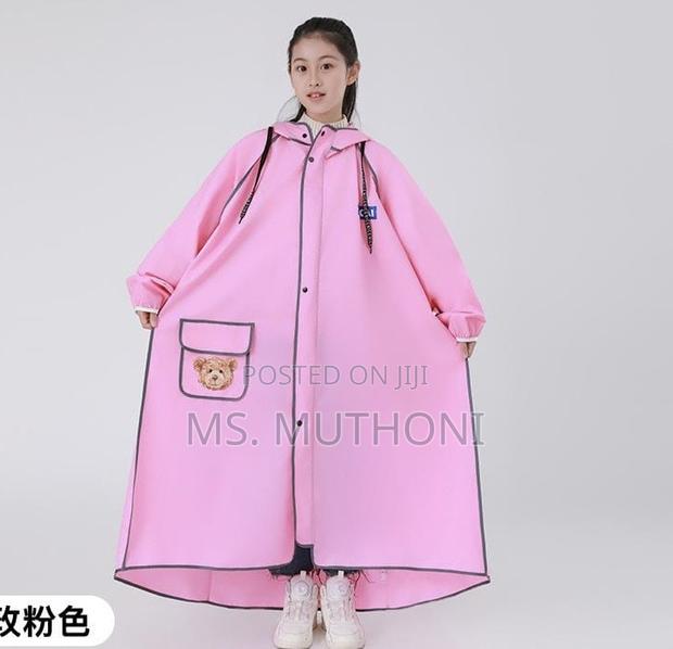 Pink High Quality Children's Raincoat With Wide Brim Hat*