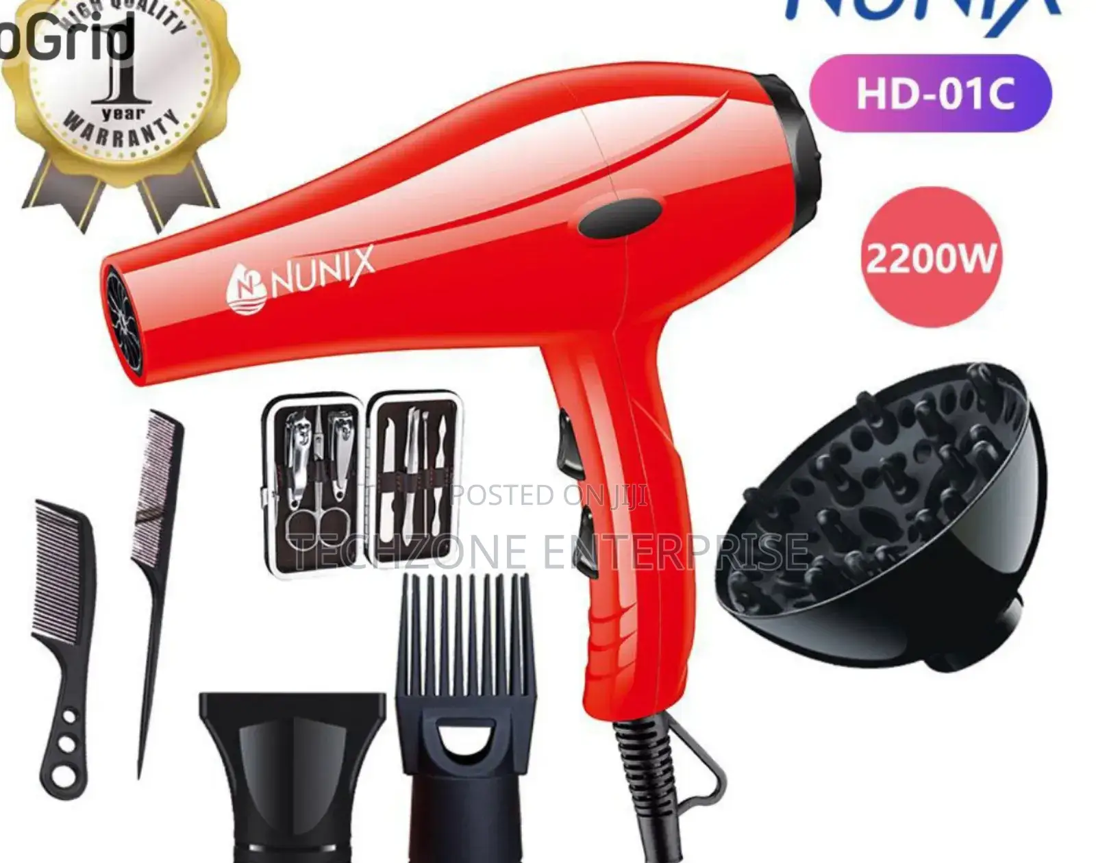 Hair Dryer - Nunix Hd-01c Proffesional Hair Dryer