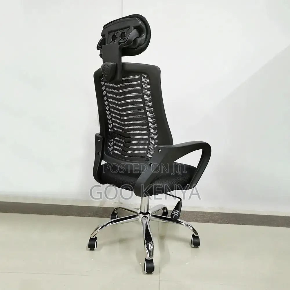 Office Chair ; Secretarial Mesh Chair Adjustable Headrest