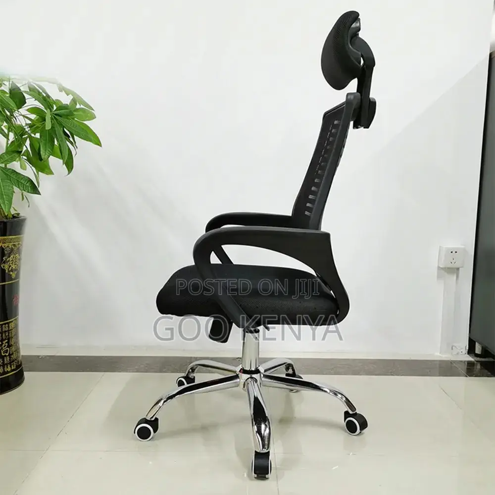 Office Chair ; Secretarial Mesh Chair Adjustable Headrest