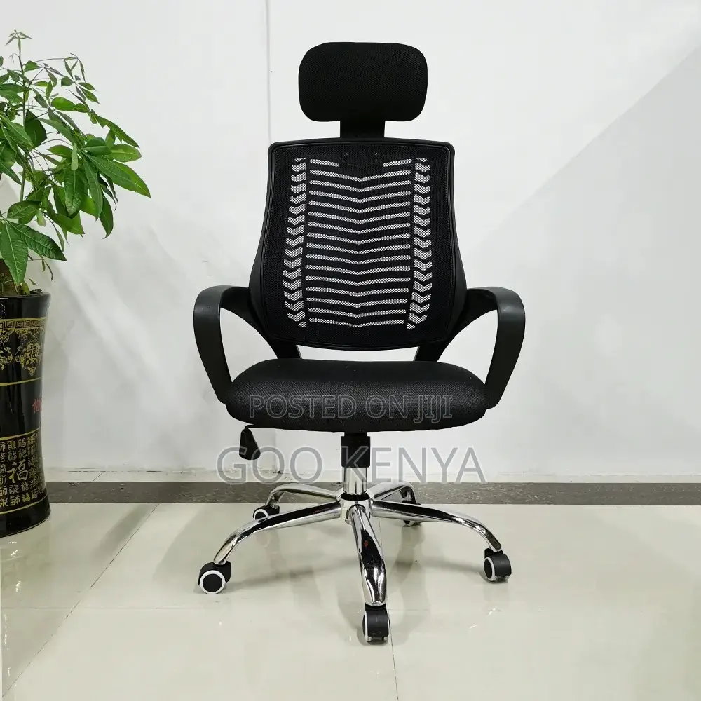 Office Chair ; Secretarial Mesh Chair Adjustable Headrest