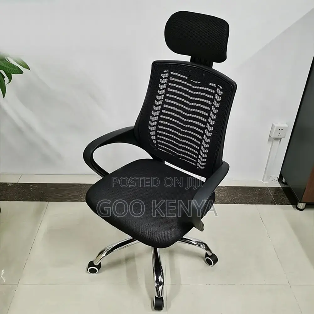 Office Chair ; Secretarial Mesh Chair Adjustable Headrest