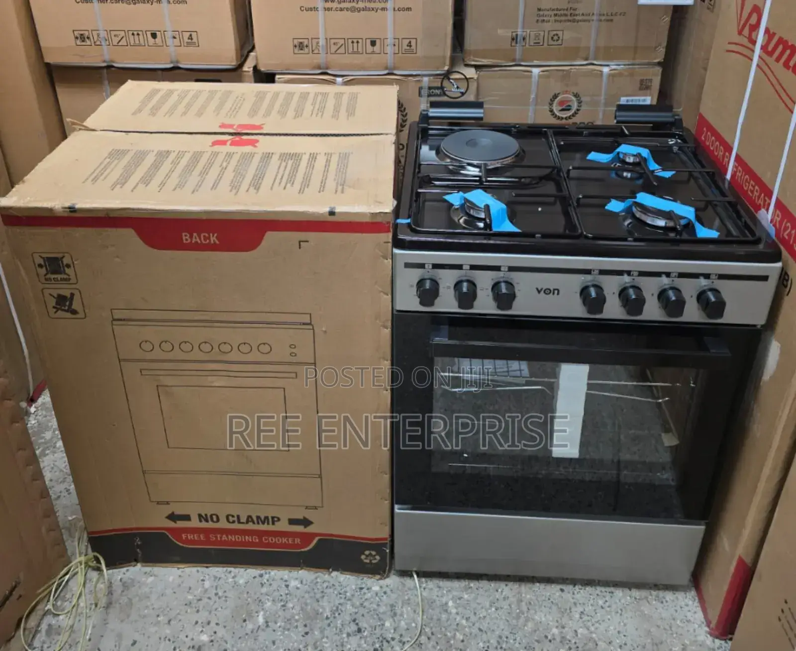 60*60 Von Cooker 3 Gas + 1 Electric Standing Cooker