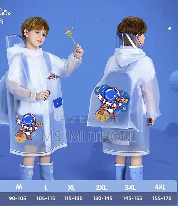 Blue Cartoon Chsracter High Quality Children's Raincoat - main view