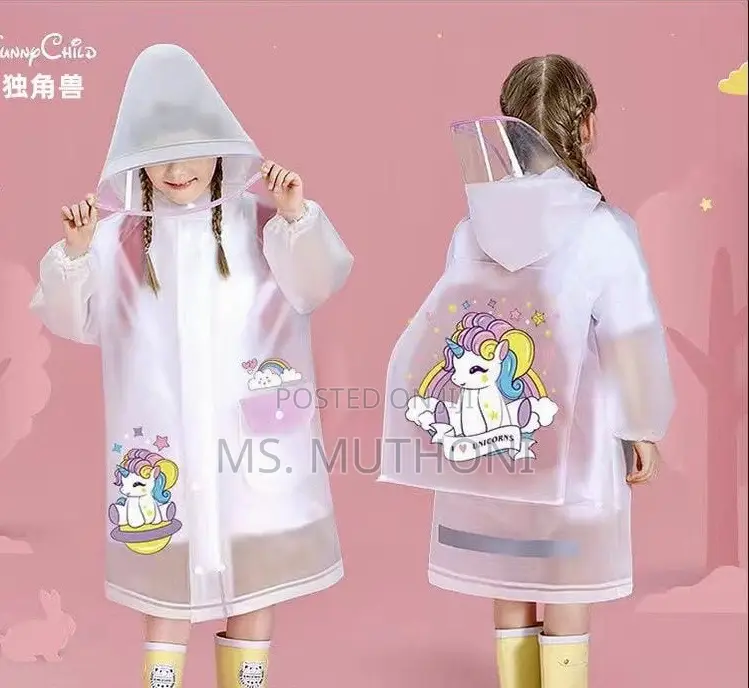 Unicorn High Quality Children's Raincoat With Wide Brim Hat