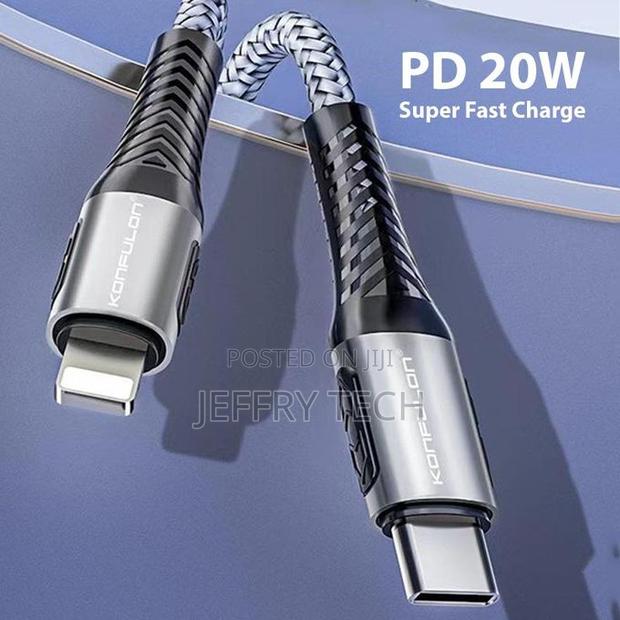 Konfulon Cable Type-C to Lightning, 1m, Pd 20w, Gray - thumbnail 3