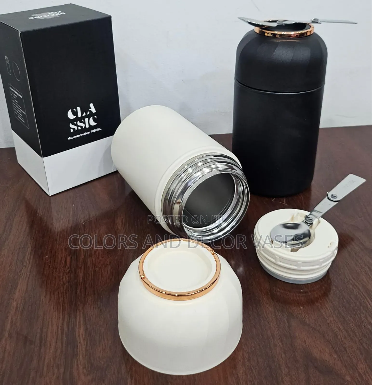 Big Size 1050ml Classic Food Flask Thermos Foldable Spoon
