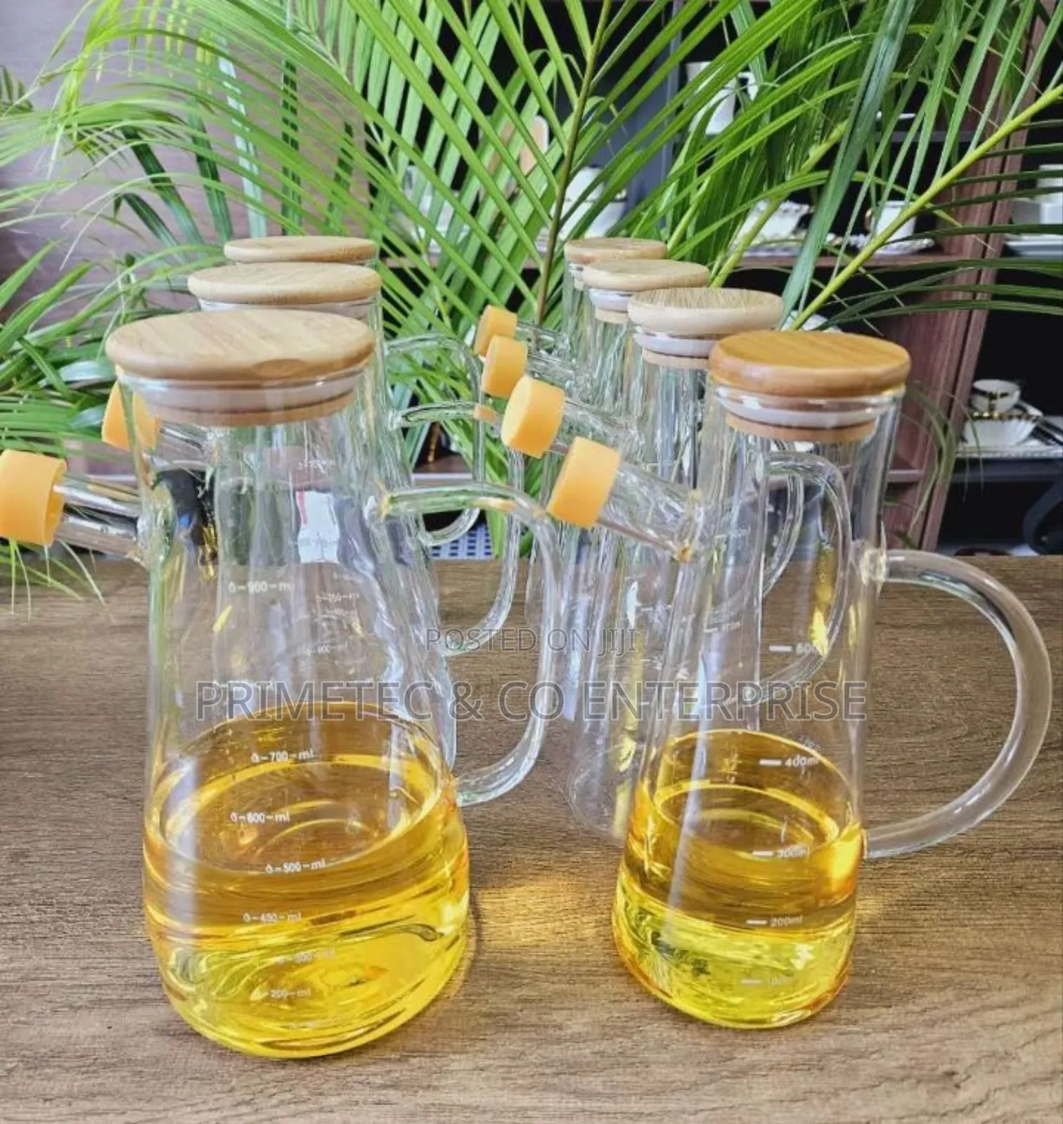 Oil Bottle With Bamboo Lid