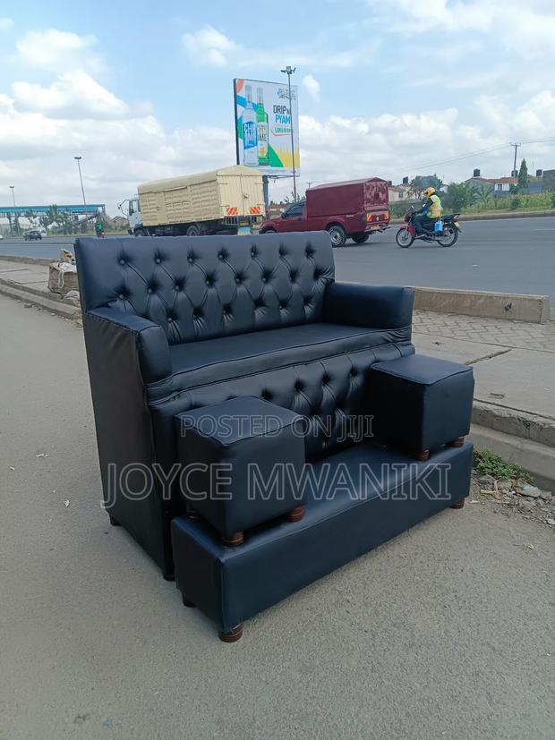 Black Pedicure Seat, 3 Seater With Armrest  - main view