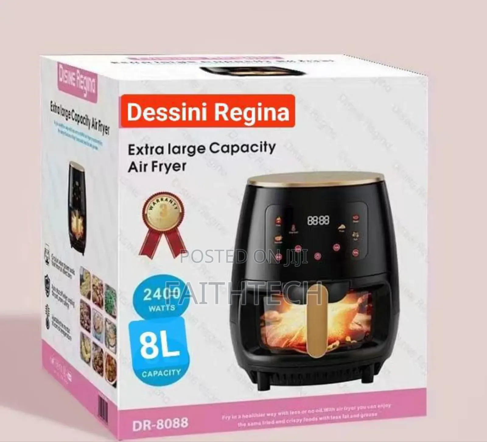 *Glass Oven Dessini Air Fryer 8 Litres