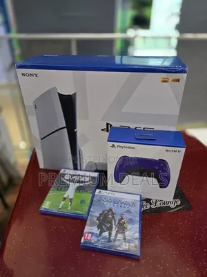 Ps5 Slim Plus Two Controllers and Two Games.