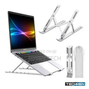 Portable Aluminum Folding Adjustable Laptop Stand Silver - thumbnail 2
