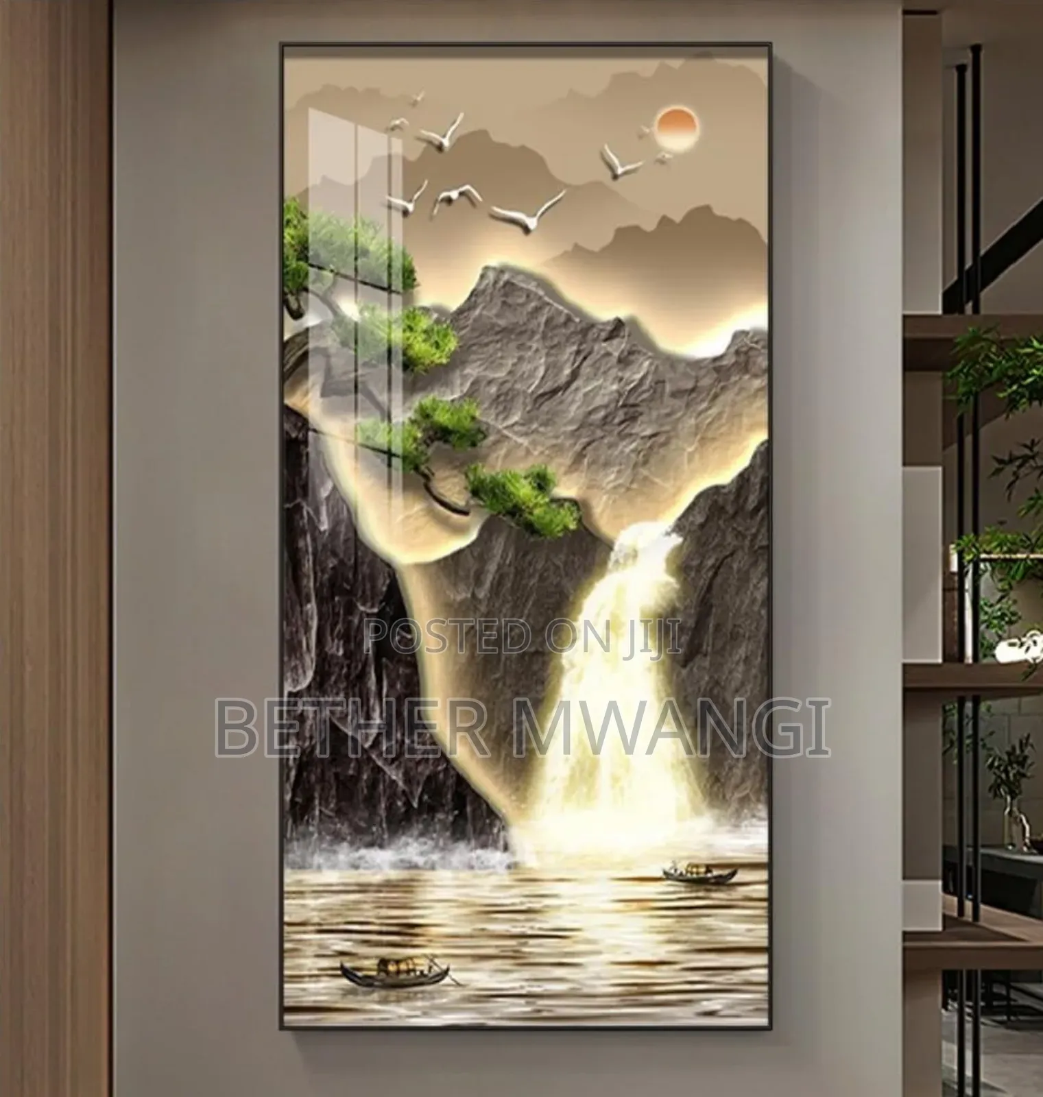 3d Led Premium Waterfall Crystal Wall Painting in Kenya