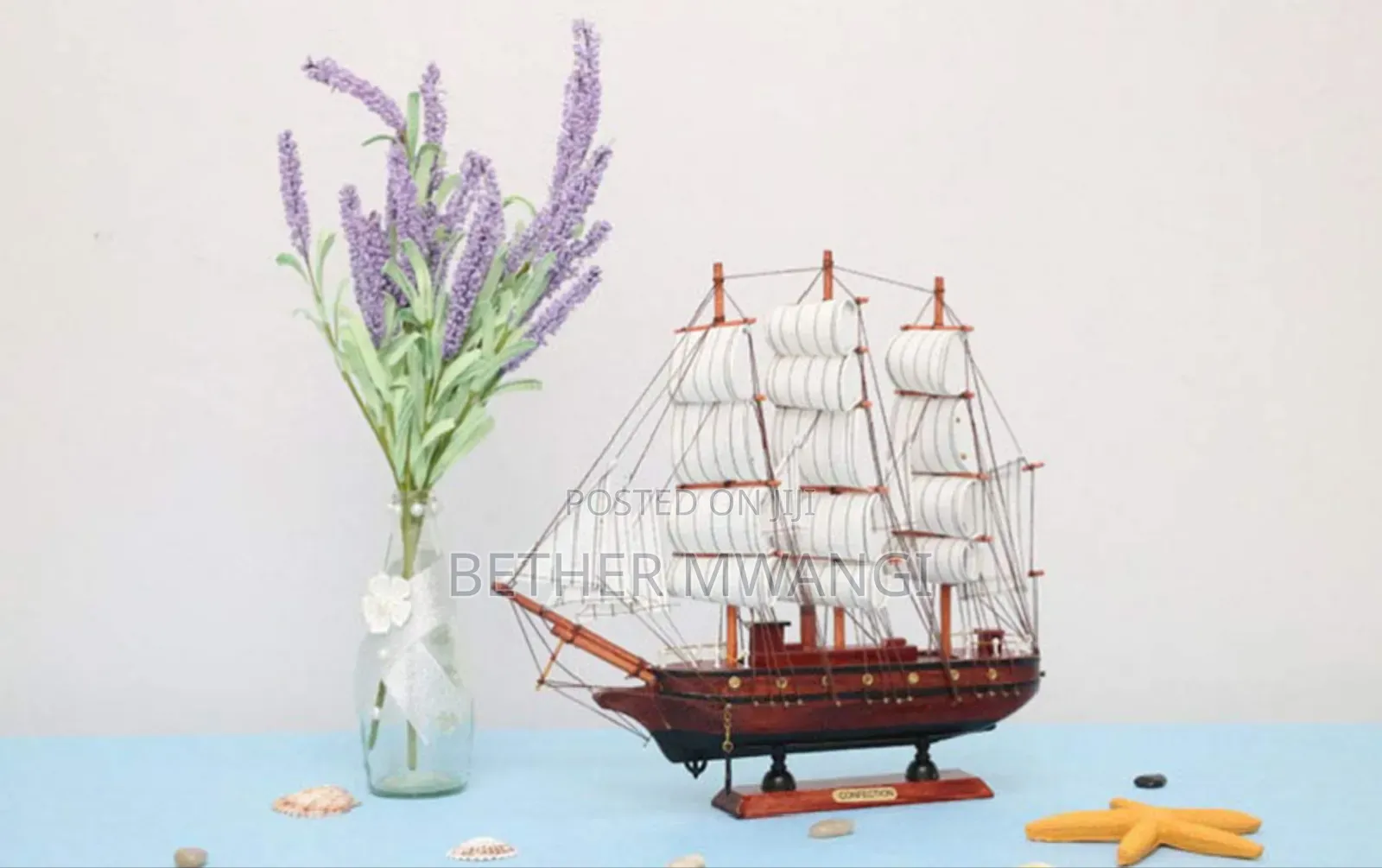 Vintage Sailing Ship Model Statue in Kenya