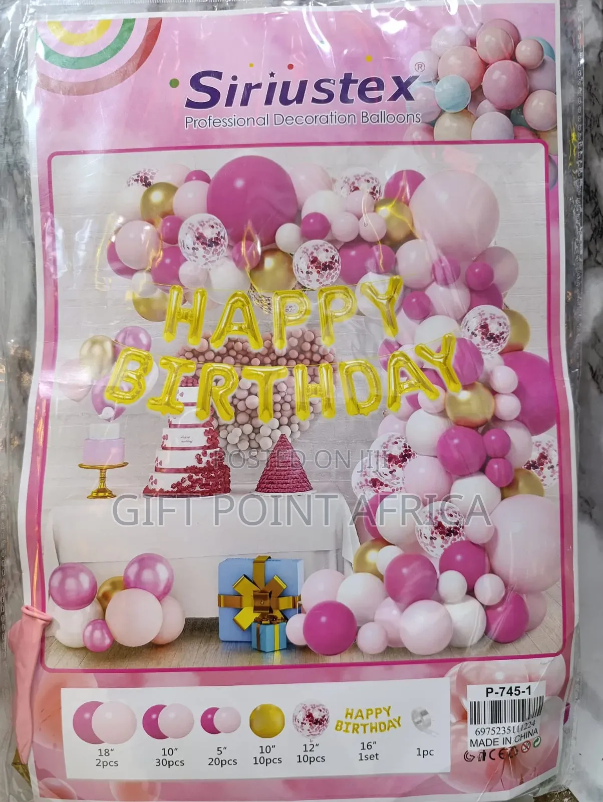 Professional Decoration Balloons" Kit, For Happy Birthdays