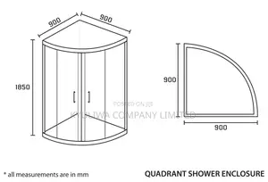 Shower Enclosure (Corner Chromed Pivot Door)