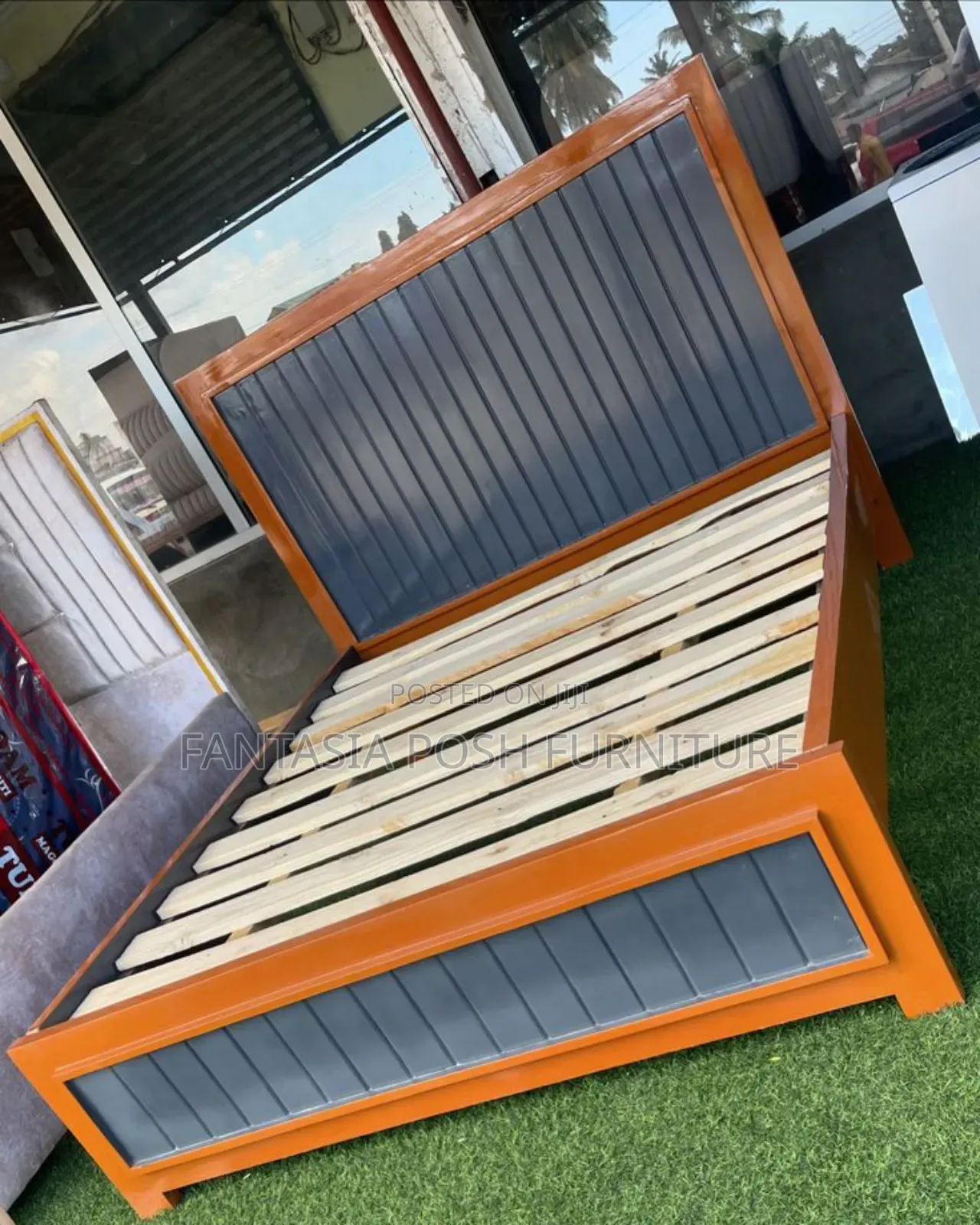 5x6 Two-Tone Modern Bed Frame