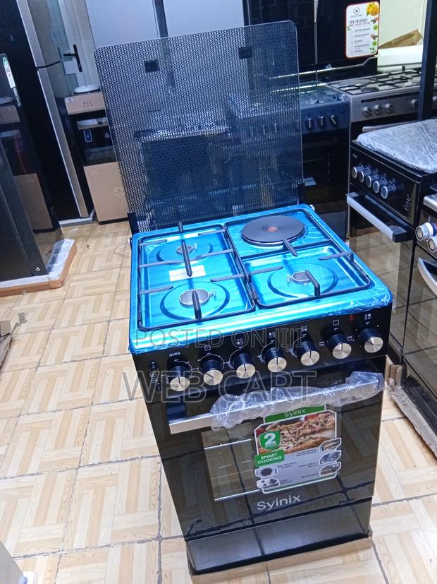 Syinix 3+1 Burner Gas Cooker – 50x50, Electric Oven Combo