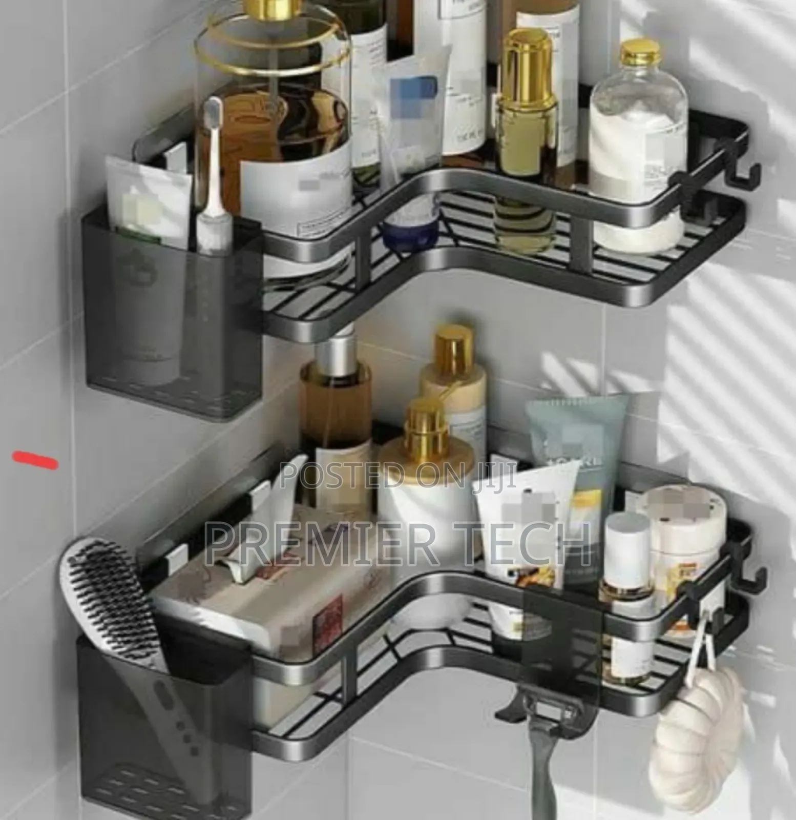 2 PCS Bathroom Shower Caddy With Toothbrush Holder
