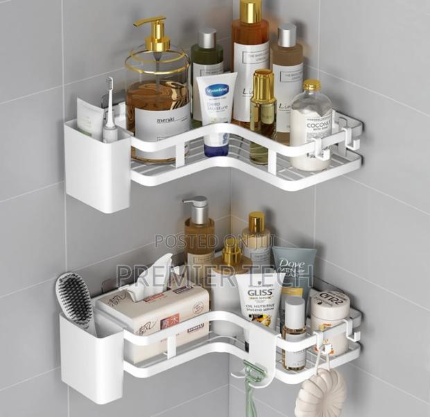 2 PCS Bathroom Shower Caddy With Toothbrush Holder - thumbnail 3