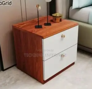 *Julz White and Brown Bedside Drawers 