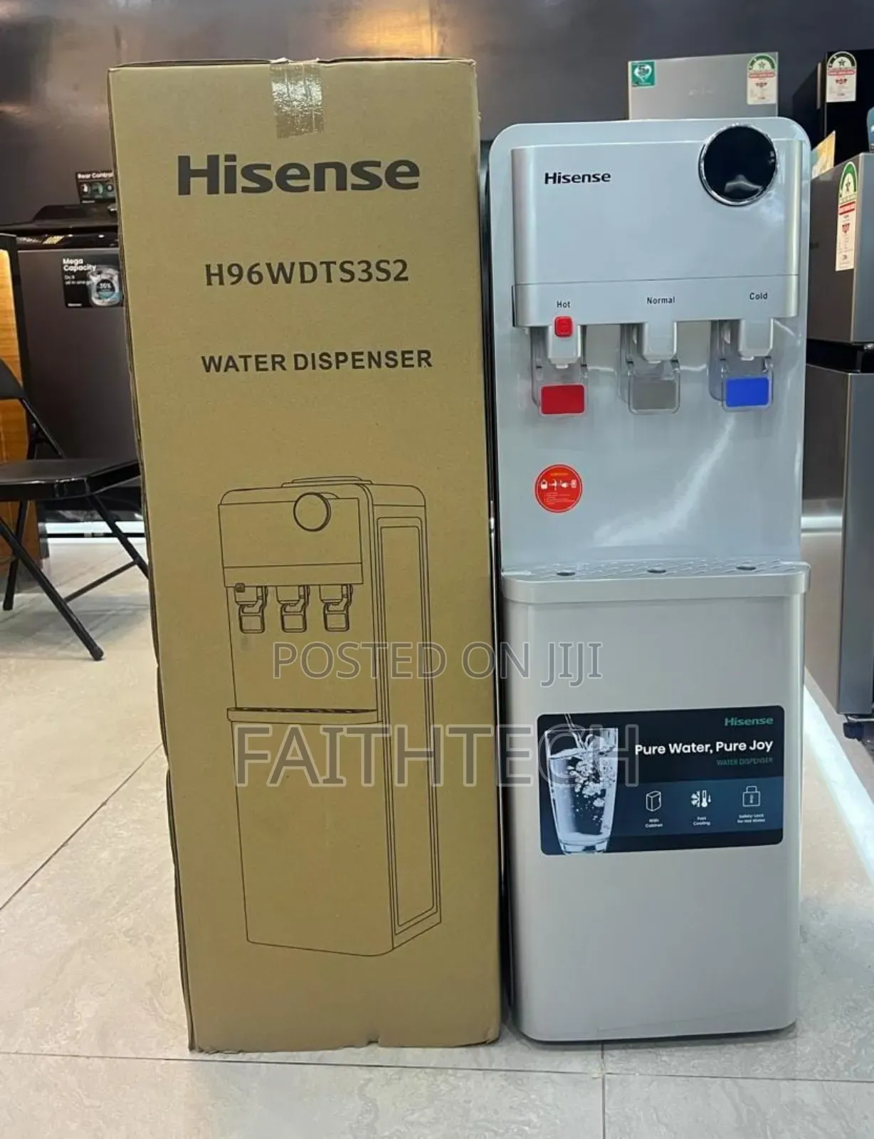 Hisense Silver Water Dispenser 3 Taps Hot, Normal & Cold