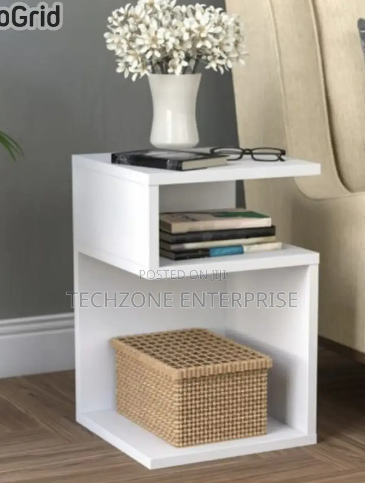 Side Table - * White Joy S-Shaped Side Table