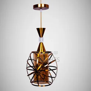 Gold Pendant Light – Modern Iron Glass Led
